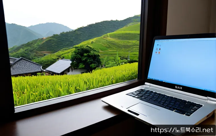 이동면 ubuntu재설치 포맷 초기화 - Photorealistic remote IT support workstation in a quiet Idong-myeon home office, Ubuntu laptop showi...