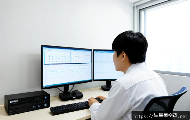 양천구 NDIS_INTERNAL_ERROR - Photorealistic IT support workstation in a modern Yangcheon-gu office, technician diagnosing a deskt...