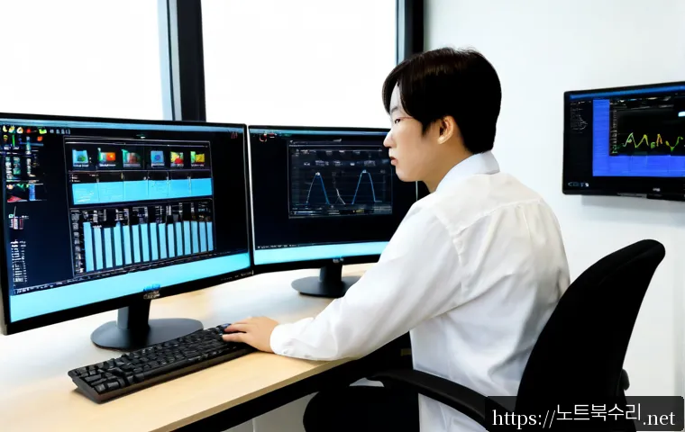 권선구 SESSION_HAS_NO_PAGEFILE - Photorealistic IT support workstation in a modern Gwonseon-gu office, dual monitors showing a clean ...