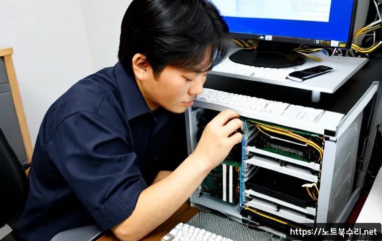 장교동 cpu조립 및 교체수리 - Photorealistic electronics repair workstation in a compact Janggyo-dong office building, technician ...
