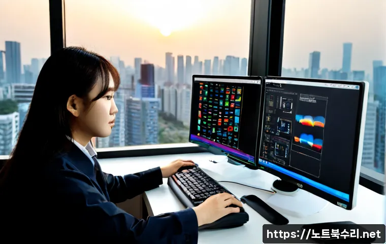 신천동 BUGCODE_USB_DRIVER - Photorealistic IT support workstation in a compact Sincheon-dong office, technician reconnecting a U...