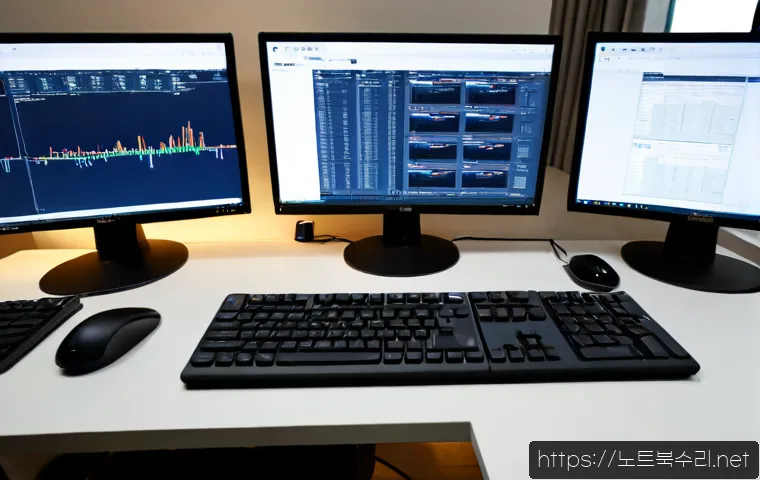 구갈동 STATUS_UNSUCCESSFUL - Photorealistic remote-support workstation in a modern Korean apartment office, dual monitors display...