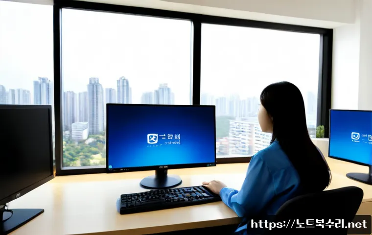 호평동 ACPI_BIOS_ERROR - Photorealistic IT support workstation in a modern apartment office, desktop monitor showing a generi...