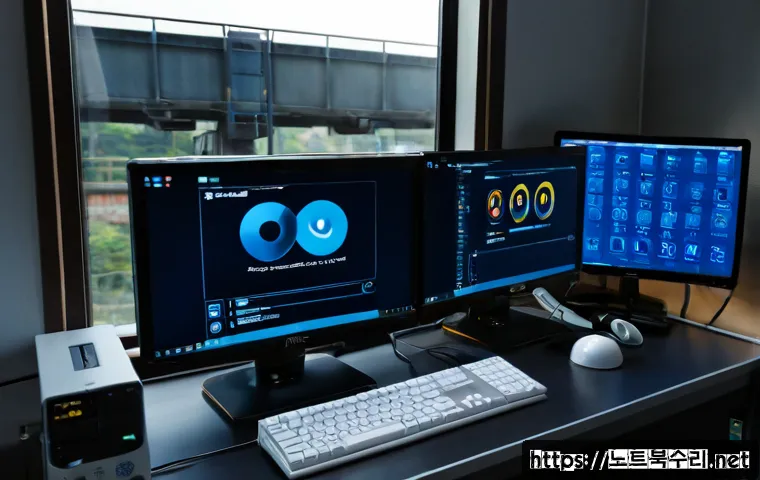 퇴계원 STATUS_KERNEL_THREAD_INTERRUPTED - Photorealistic remote-support workstation in a compact Toegyewon apartment office, dual monitors sho...