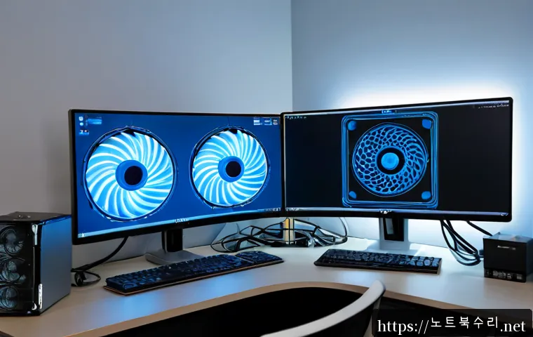 삼산동 WHEA_UNCORRECTABLE_ERROR - Photorealistic CAD engineering workstation in a compact Samsan-dong style office, dual monitors show...