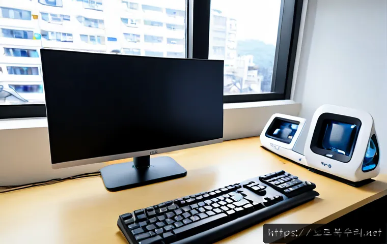하거동 STATUS_CONTROL_C_EXIT - Photorealistic remote-support workstation in a compact Hageo-dong apartment office, dual monitors sh...