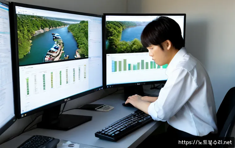 가양동 POOL_CORRUPTION_IN_FILE_AREA - Photorealistic IT support workstation in a compact modern office near a quiet riverside residential ...