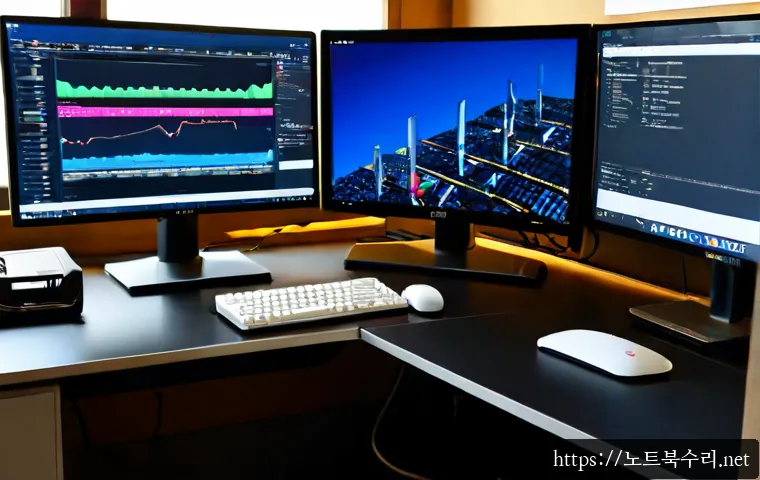 연무동 STATUS_KERNEL_HEAP_CORRUPTION - Photorealistic remote-support workstation in a compact Korean apartment office, dual monitors showin...