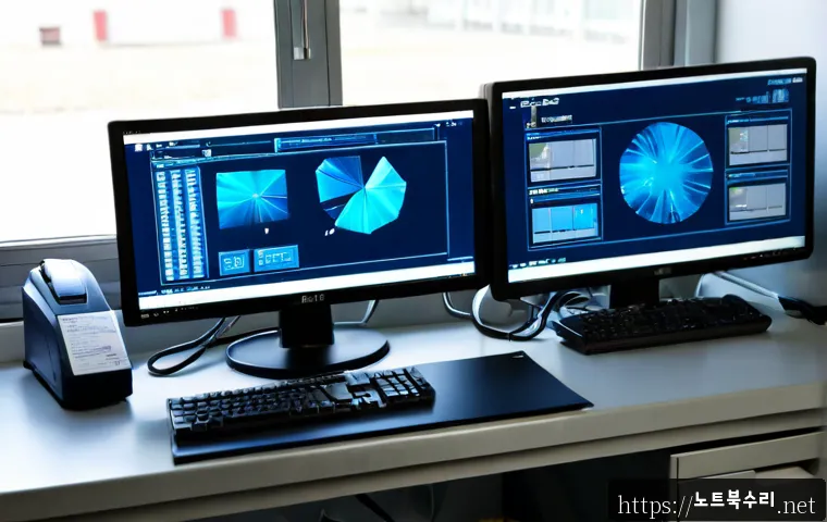 팔탄면 DRIVER_IRQL_NOT_LESS_OR_EQUAL - Photorealistic IT support workstation in a compact manufacturing office near Paltan-myeon, dual moni...