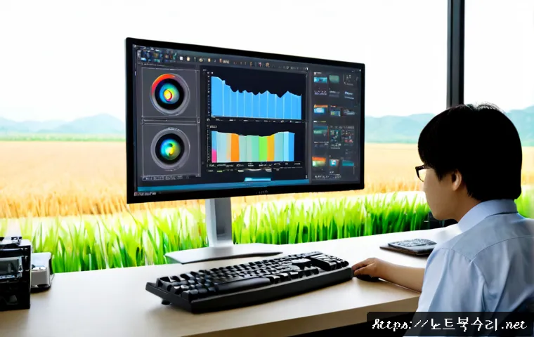 하성면 STATUS_KERNEL_MODULE_FAILURE - Photorealistic product-design workstation in a quiet rural Korean office near rice fields, engineer ...