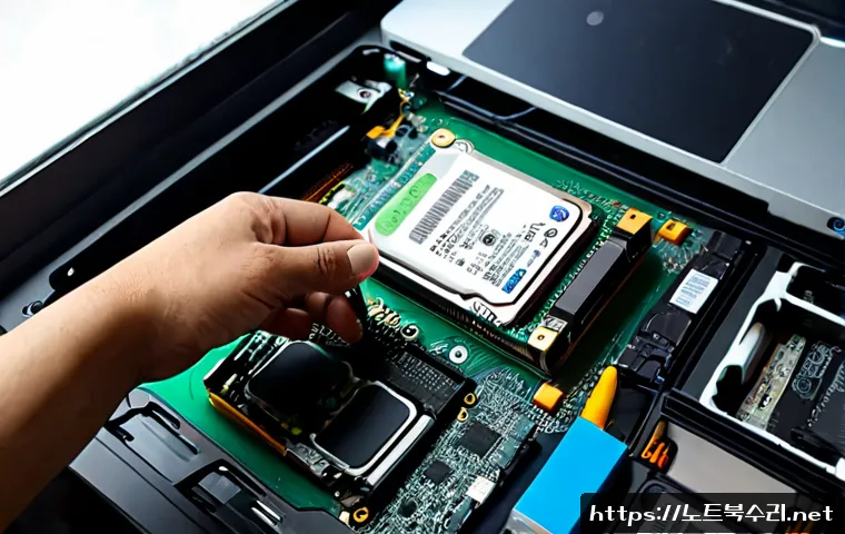 대곡동 SSD조립 및 교체수리 - Photorealistic computer repair workstation in a compact Daegok-dong apartment office, technician car...