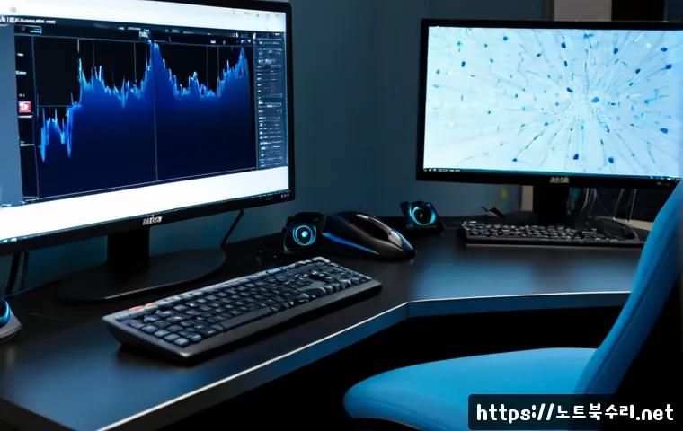 양지동 STATUS_KERNEL_INIT_FAILURE - Photorealistic remote IT support workstation in a compact Yangji-dong office, dual monitors showing ...
