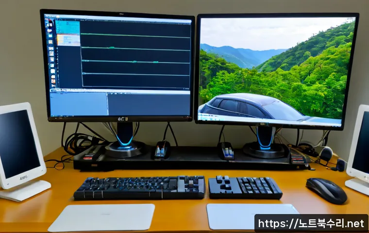 막계동 STATUS_DATATYPE_MISALIGNMENT - Photorealistic remote-support workstation in a quiet Makgye-dong apartment office, dual monitors sho...