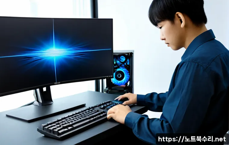 장단면 VIDEO_DRIVER_INIT_FAILURE - Photorealistic industrial CAD workstation in a compact Seoul engineering studio, dual monitors showi...