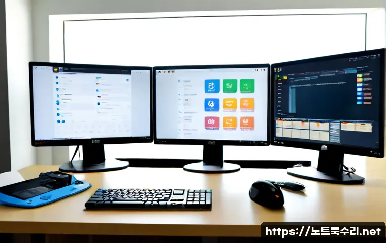 죽전동 STATUS_DRIVER_ENTRYPOINT_NOT_FOUND - Photorealistic IT support workstation in a modern Jukjeon-dong apartment office, dual monitors showi...