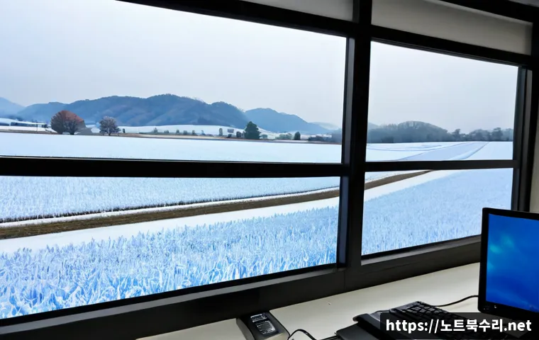 설성면 DRIVER_CAUSED_SYSTEM_CRASH - Photorealistic rural Korean PC repair office near Seolseong-myeon, desktop workstation showing a fro...