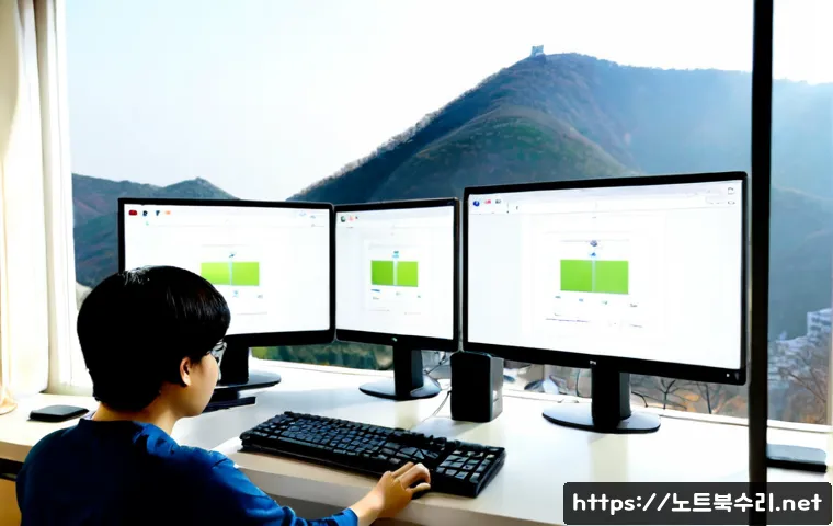북아현동 SOFTWARE_EXCEPTION - Photorealistic remote software support workstation in a compact Bukahyeon-dong hillside apartment, d...