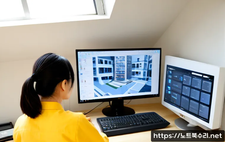매탄동 중고컴퓨터 pc 출장판매설치 - Photorealistic on-site used desktop computer installation in a compact Maetan-dong apartment study, ...