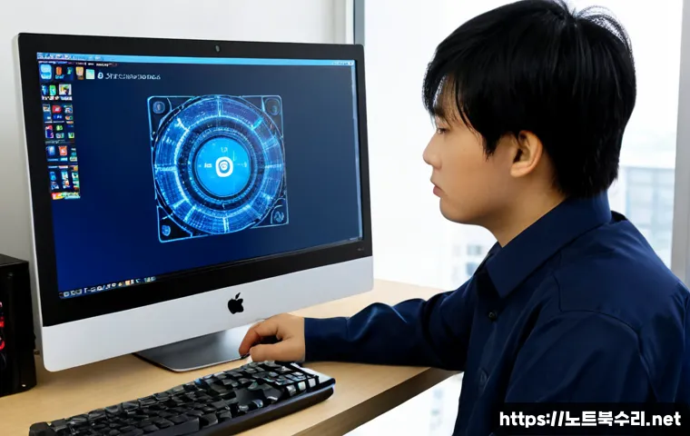 개봉동 STATUS_KERNEL_THREAD_TIMEOUT - Photorealistic IT support workstation in a compact Guro-gu apartment office, desktop monitor showing...