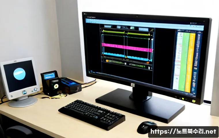도기동 NTLDR is compressed - Photorealistic IT recovery workstation in a compact Dogi-dong apartment office, desktop monitor show...