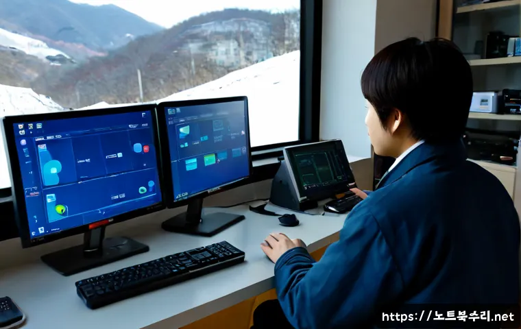 설운동 STATUS_STACK_UNDERFLOW - Photorealistic remote-support workstation in a compact Korean apartment near a quiet hillside distri...