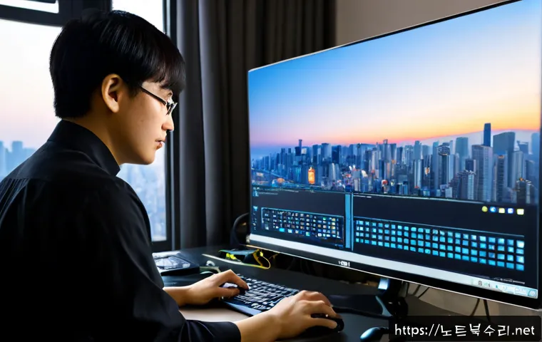 성북구 ubuntu재설치 포맷 초기화 - Photorealistic IT technician reinstalling a Linux-based operating system on a sleek desktop workstat...