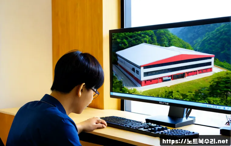우면동 STATUS_DISK_FULL - Photorealistic IT support workstation in Umyeon-dong, Seoul, a Korean office professional studying a...