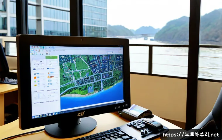 청암동 STATUS_ILLEGAL_INSTRUCTION - Photorealistic remote IT support workstation in a compact riverside office near Cheongam-dong, dual ...