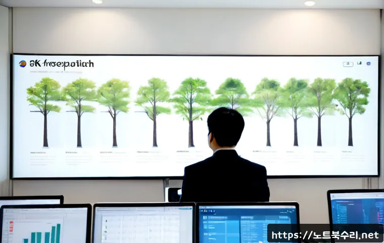 송도동 UDFS_FILE_SYSTEM - Photorealistic IT support workstation in a modern Songdo apartment office, technician reviewing a vi...