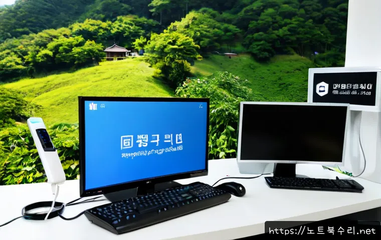 상봉암동 STATUS_KERNEL_UNSUPPORTED_DEVICE - Photorealistic remote-support workstation in a compact apartment office near a leafy urban hillside,...