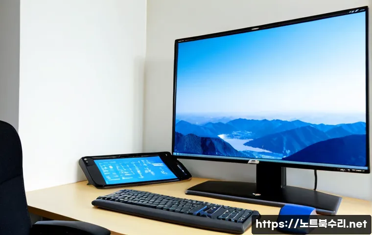옥길동 CRITICAL_PROCESS_DIED - Photorealistic IT support workstation in a modern Ok-gil-dong apartment home office, desktop monitor...