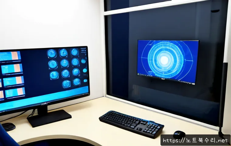 증포동 WIN32K_LOCK_HELD_TOO_LONG - Photorealistic IT support workstation in a compact office near a quiet Korean residential district, ...