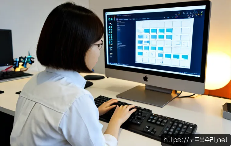 금오동 STATUS_IMAGE_ACCESS_DENIED - Photorealistic remote-support workstation in a modern Geumodong apartment office, desktop monitor sh...