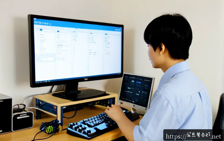 목현동 STATUS_INVALID_PARAMETER - Photorealistic remote IT support workstation in a quiet hillside neighborhood apartment, dual monito...