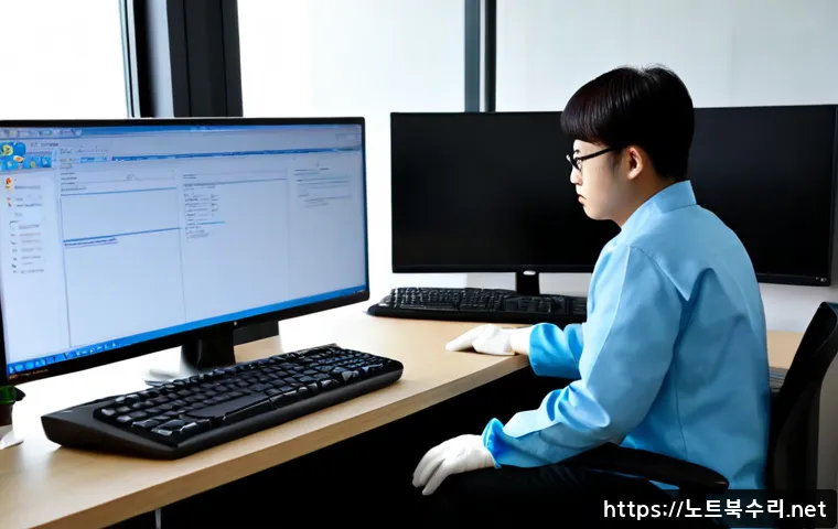 고산동 HARDWARE_MEMORY_FAILURE - Photorealistic remote IT support workstation in a modern Gosan-dong apartment office, desktop tower ...