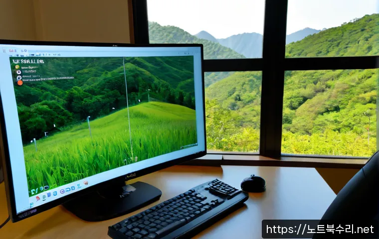 대덕면 STATUS_INSTRUCTION_FAILED - Photorealistic remote-support workstation in a quiet rural Korean office, dual monitors showing a cl...