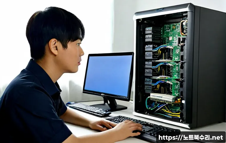 대장동 부팅불가 - Photorealistic remote-support workstation in a modern apartment near a quiet suburban Korean new-tow...