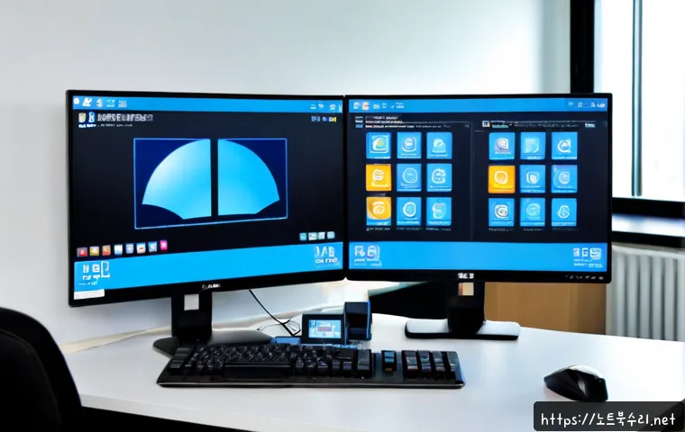 걸포동 STATUS_KERNEL_CONFIGURATION_ERROR - Photorealistic IT support workstation in a modern Gulpodong apartment office, dual monitors showing ...