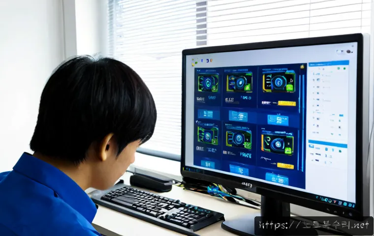 천천동 DRIVER_PORTION_MUST_BE_NONPAGED - Photorealistic IT support workstation in a compact Cheoncheon neighborhood office, dual monitors sho...