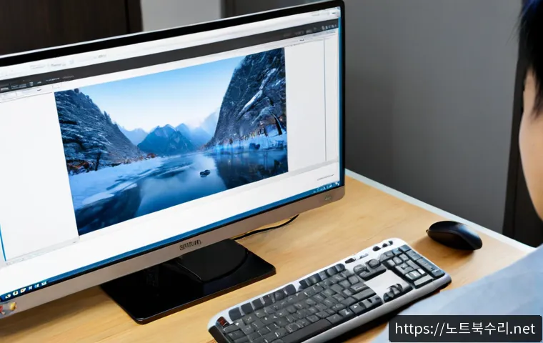 설문동 프로그램응답없음 - Photorealistic remote-support scene in a quiet Seolmun-dong apartment study, a desktop monitor showi...