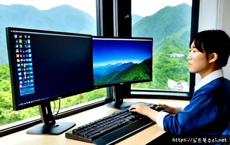 가평읍 프리도스 윈도우설치 - Photorealistic remote-support workstation in a quiet Gapyeong-eup apartment, desktop PC being prepar...