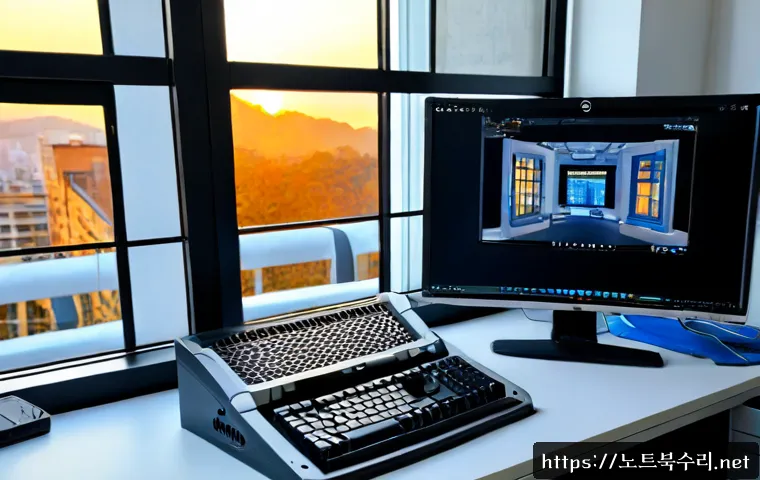 광암동 HARDWARE_MEMORY_FAILURE - Photorealistic IT support workstation in a compact Gwangam-dong office, open desktop tower with RAM ...