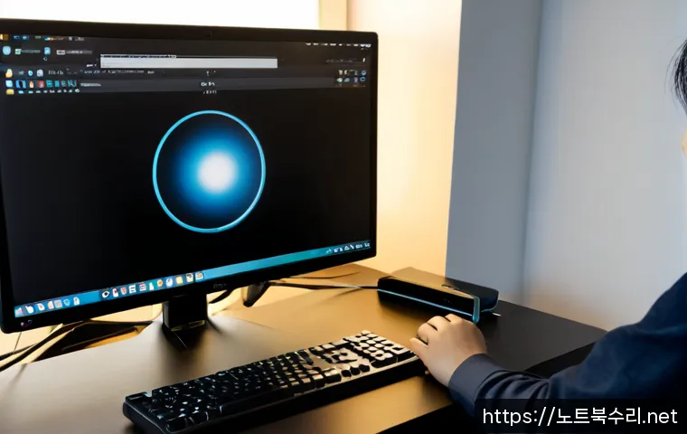 매화동 ubuntu재설치 포맷 초기화 - Photorealistic remote-support workstation in a compact Maehwa-dong apartment office, technician rein...
