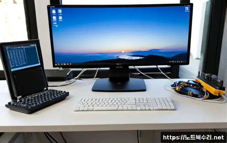 처인구 윈도우10 windows10 재설치 포맷 초기화 - Photorealistic remote IT support workstation in a bright home office, desktop computer showing a cle...