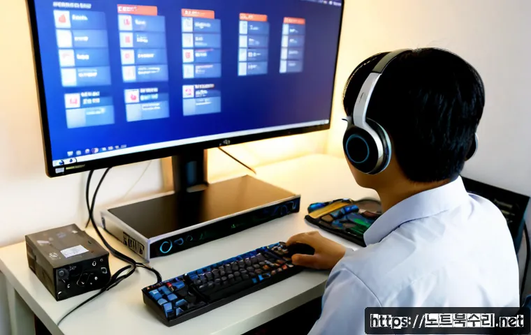 조남동 STATUS_KERNEL_DEVICE_ERROR - Photorealistic remote-support workstation in a modern apartment near a quiet Korean industrial distr...