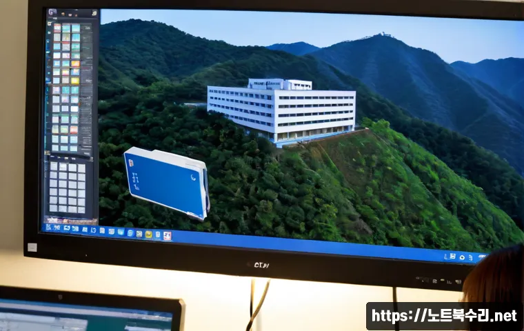 창천동 STATUS_MEMORY_ACCESS_DENIED - Photorealistic IT support workstation in Changcheon-dong, Seoul, dual monitors displaying a clean un...