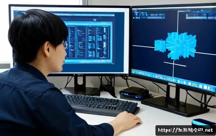 향남읍 FAT32_FILE_SYSTEM - Photorealistic IT support workstation in a modern small office near a suburban industrial district, ...