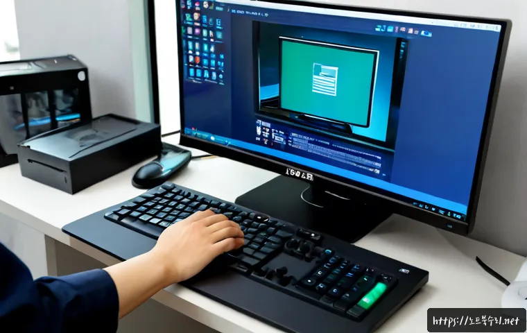 미산동 윈도우11 windows11 재설치 포맷  초기화 - Photorealistic remote IT support scene in a compact Misandong apartment study, technician carefully ...