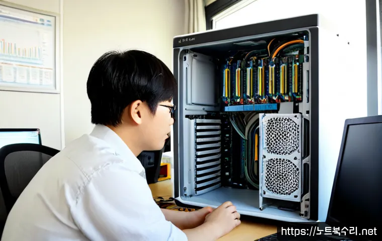 단월동 STATUS_KERNEL_MEMORY_LEAK - Photorealistic IT support workstation in a quiet Daewol-dong style apartment office, desktop tower w...