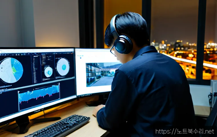 화곡동 CRITICAL_OBJECT_TERMINATION - Photorealistic remote-support workstation in a compact Hwagok-dong apartment office, dual monitors s...